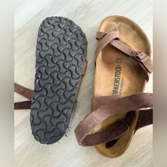 BIRKENSTOCK Yara Oil Leather Ankle Strap Flat Women's Sandals EU 38/US 7- Habana - Picture 8 of 8